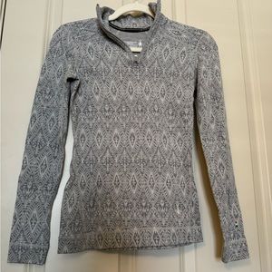 Smartwool 250 Merino wool pullover base layer XS gray print EUC